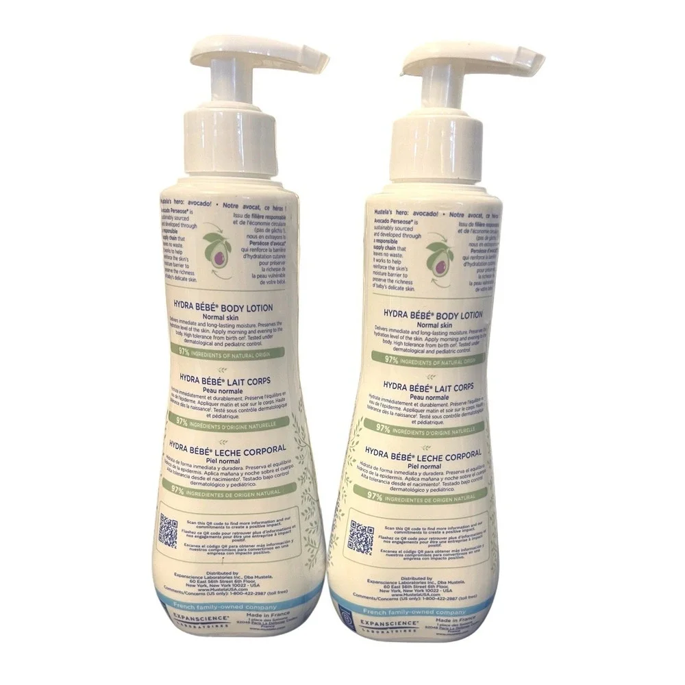 Mustela Hydra Bebe Baby Body Lotion 10.14 US FL - 2 PACK w/ Avocado EXP 6/27 - Picture 4 of 5